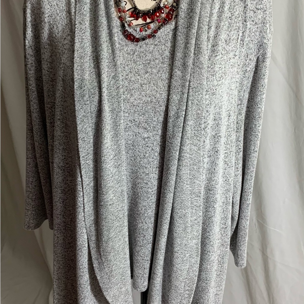 Olivia Rae Gray Two Piece Cardigan Sweater with Relaxed Fit